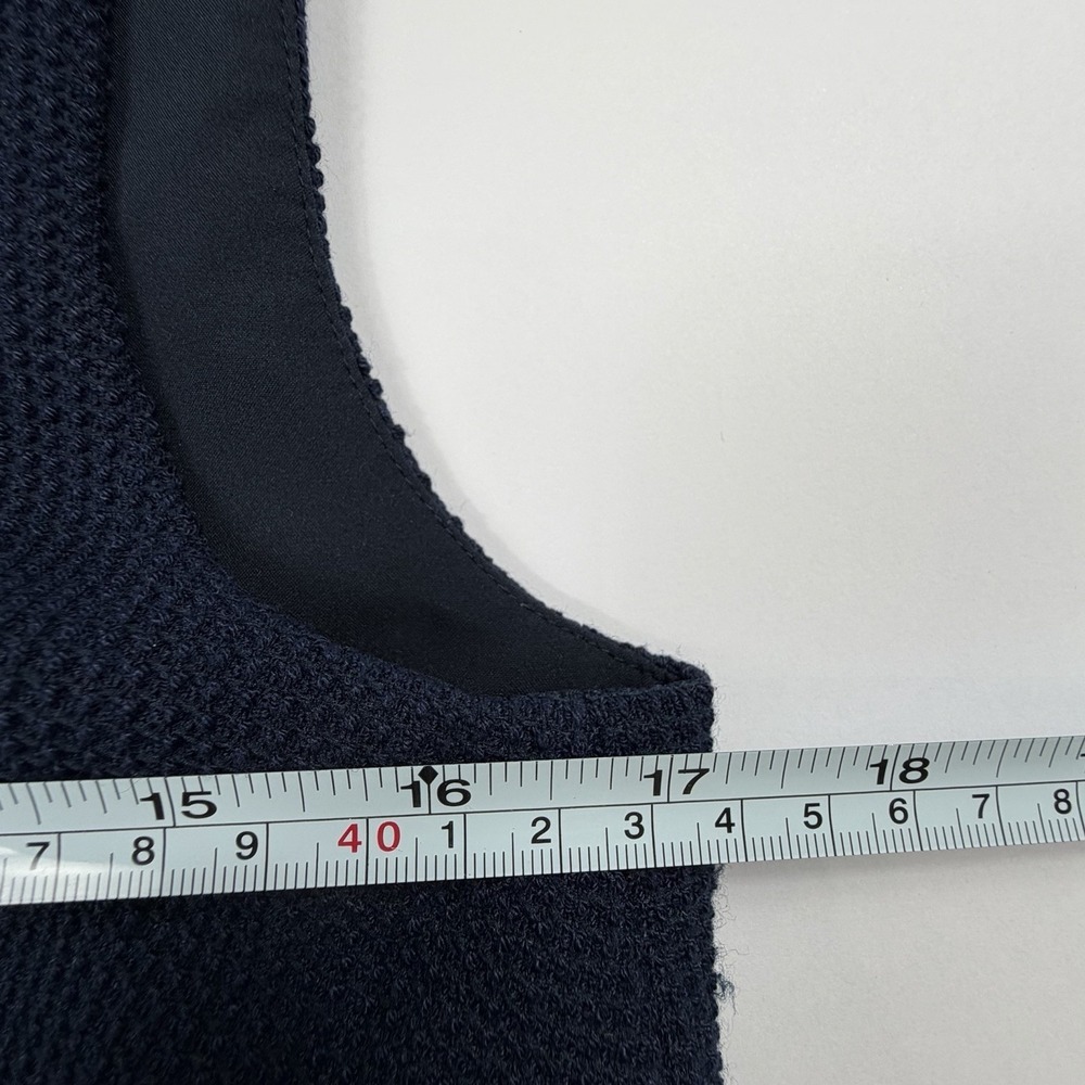 Club Monaco Womens Textured Waffle Knit Sleeveless Boxy Crop Top Navy Blue XS - Picture 9 of 10